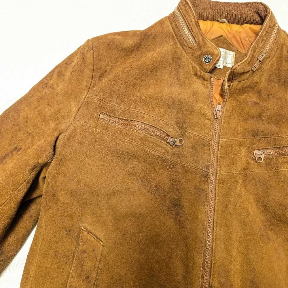 Tarleton 70s Vintage Leather Quilted Coat DAMAGE READ Western Streetwear Work